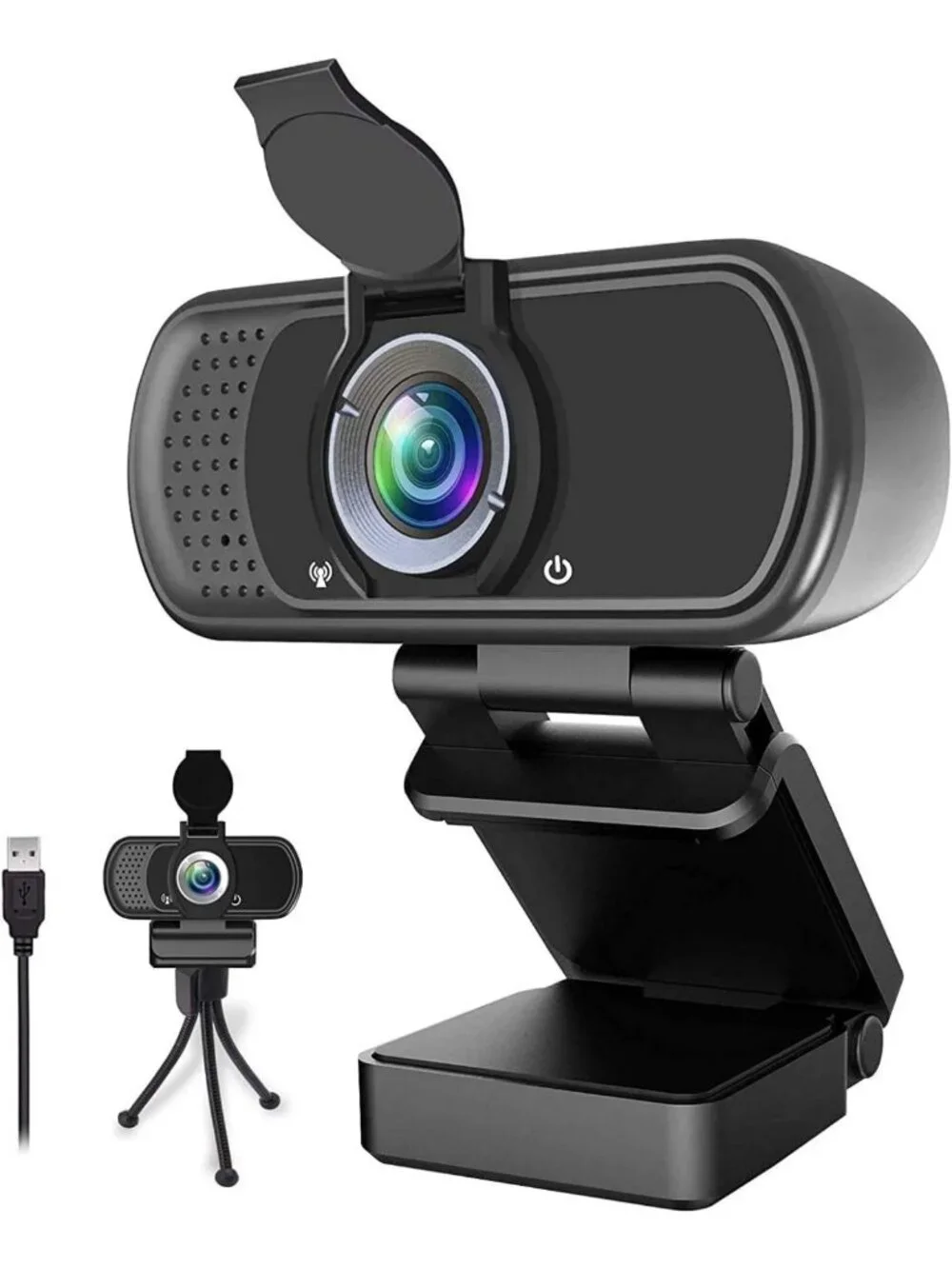 1080P HD Webcam with Microphone for PC, Laptop & Mac - USB Streaming Camera